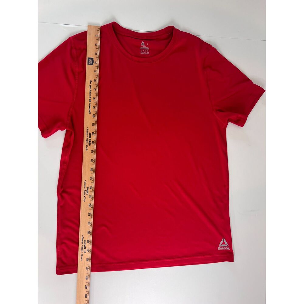 Reebok Men's Performance Tee Red Polyester Short Sleeve T Shirt Size L - Picture 7 of 8